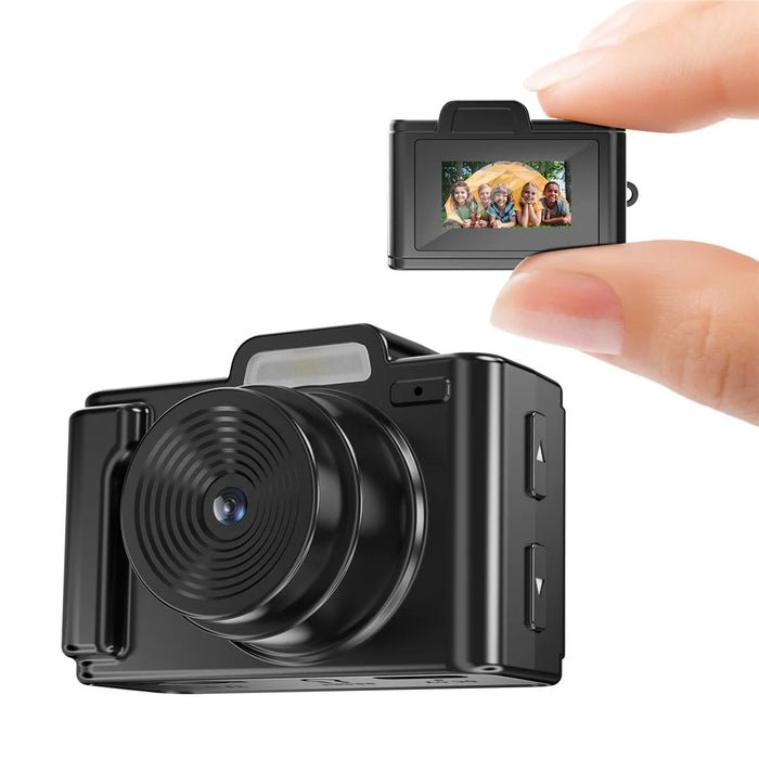 E9 Mini Digital Camera 0.96 inch Display 1080P Video Recorder with 32GB Memory Card and Card Reader - Black - 3