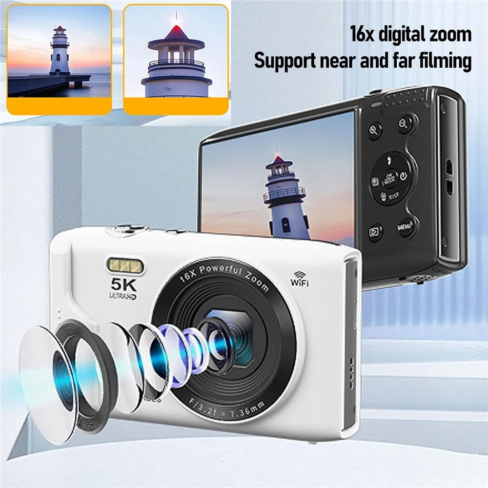 S95 Pro 5K Digital Camera 16x Zoom WiFi 72MP 2.8 Inch LCD Screen Vlogging Photography Camera - Black - 2