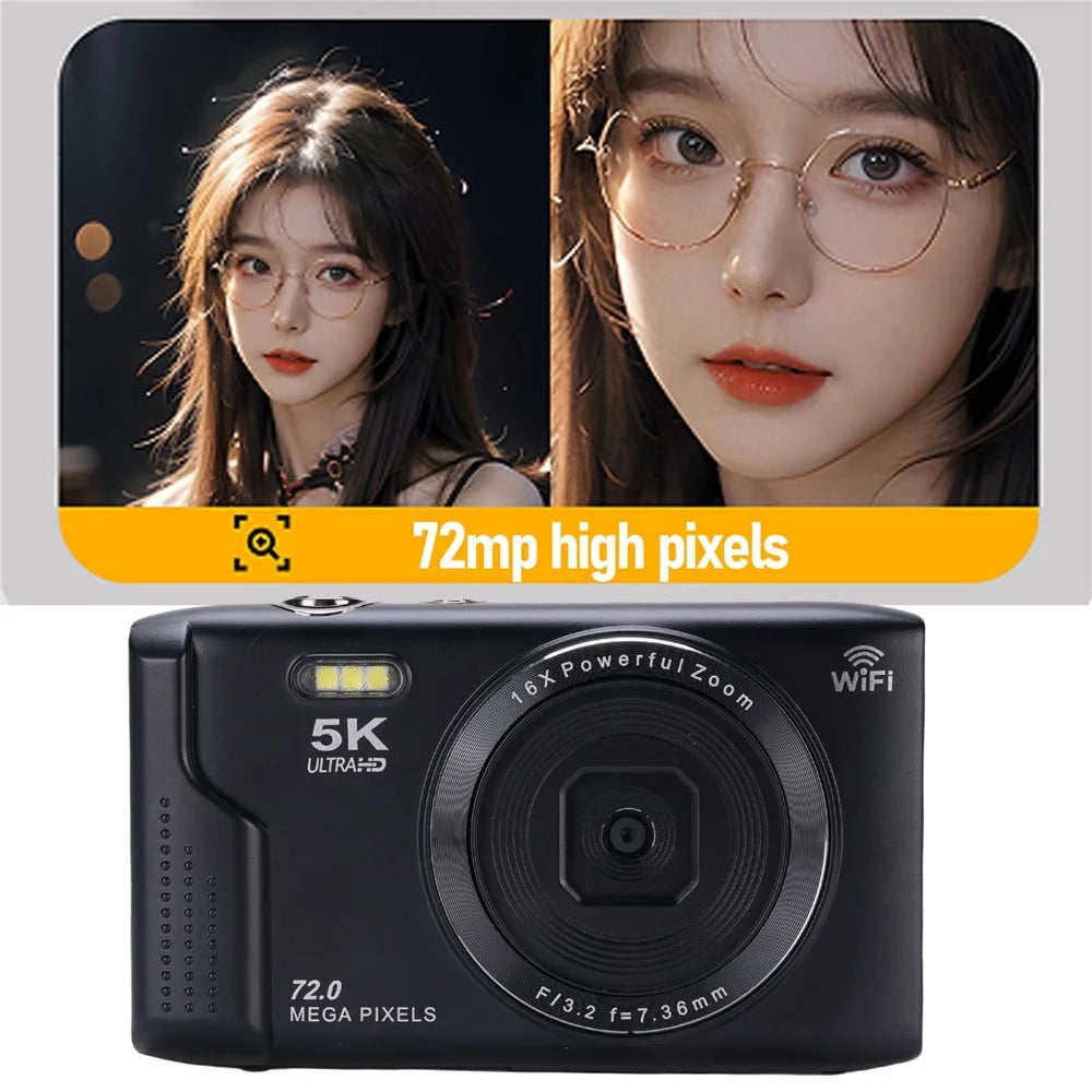 S95 Pro 5K Digital Camera 16x Zoom WiFi 72MP 2.8 Inch LCD Screen Vlogging Photography Camera - Black - 4