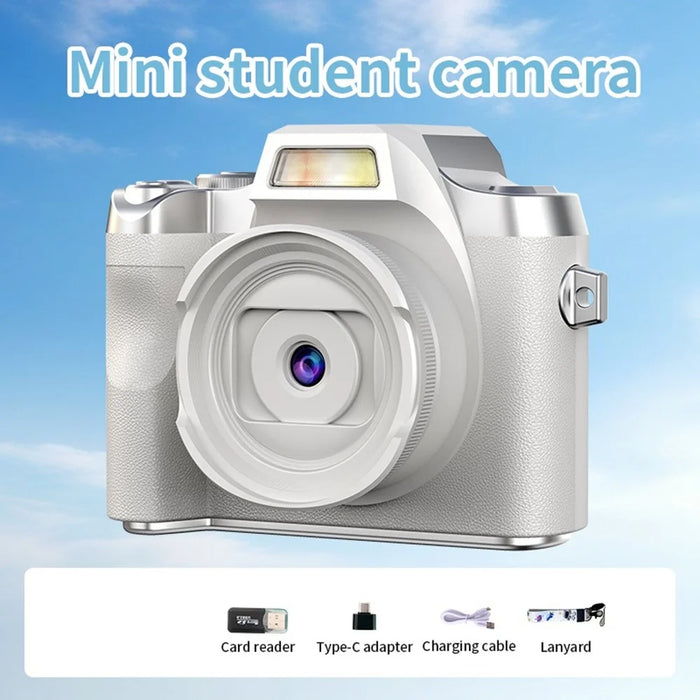 LK-011 1.54 Inch Mini Digital Camera for Students Portable Retro HD Video Recording CCD - White - 3