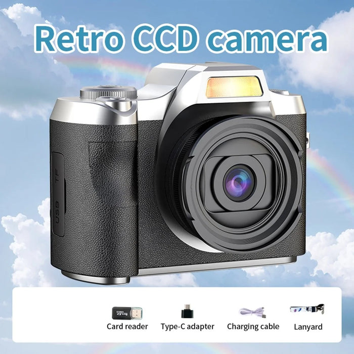 LK-012 2.4 Inch IPS Screen Retro HD CCD Camera Digital Camera for Students Video Recorder - Black - 3