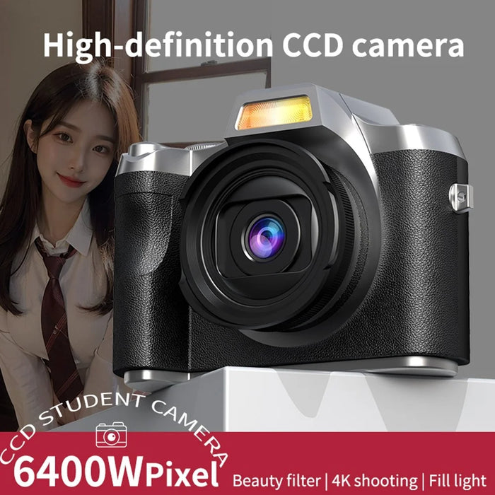 LK-012 2.4 Inch IPS Screen Retro HD CCD Camera Digital Camera for Students Video Recorder - Black - 4