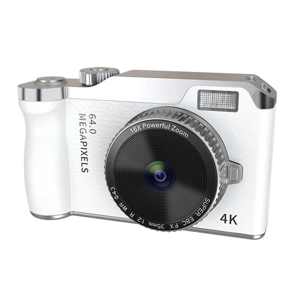 Y01 2.4 Inch IPS Screen Retro Digital Camera CCD 16X Digital Zoom HD Dual Lens Video Recorder - White - 1