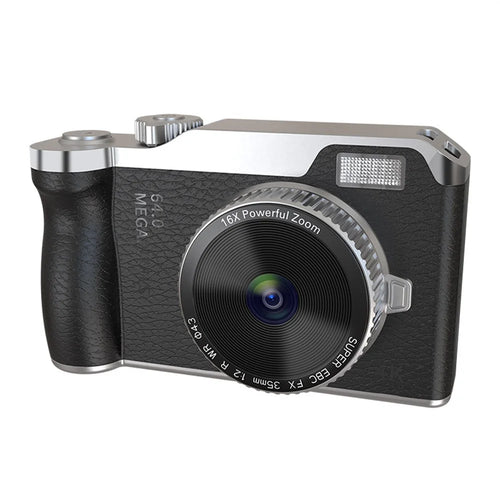 Y01 2.4 Inch IPS Screen Retro Digital Camera CCD 16X Digital Zoom HD Dual Lens Video Recorder, with 32GB Card + Card Reader - Black - 1