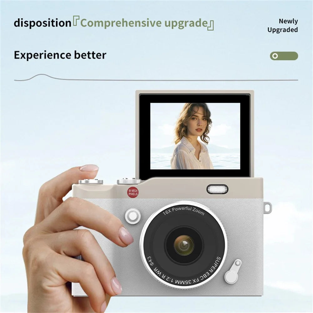 Y02 2.4 Inch Flip Screen Digital Camera for Students Retro CCD Video Recorder with 32GB Card + Card Reader - Green - 3