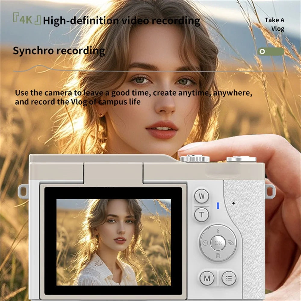 Y02 2.4 Inch Flip Screen Digital Camera for Students Retro CCD Video Recorder with 32GB Card + Card Reader - Green - 6