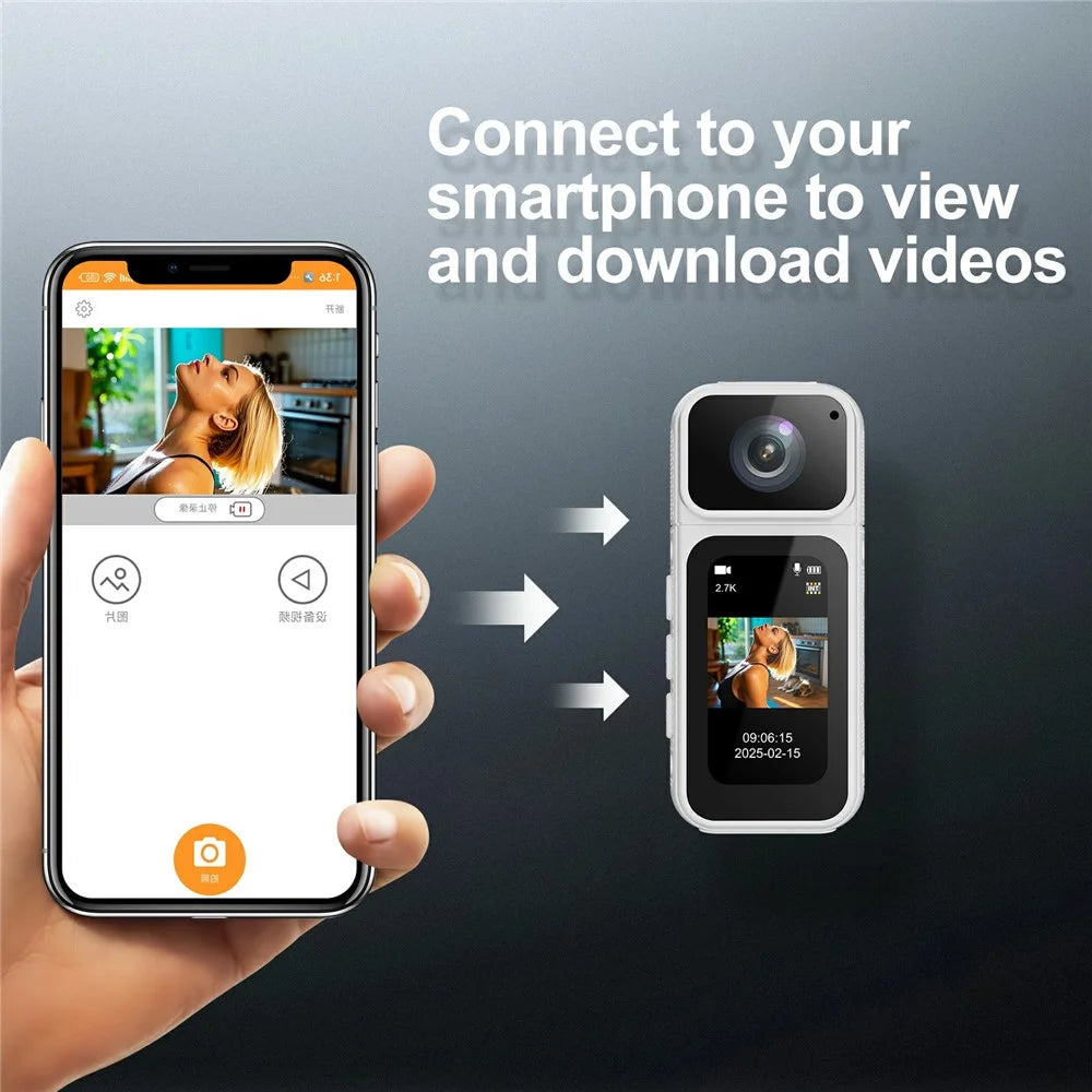 S80 Thumb Camera 2.7K Ultra HD 180 Degree Rotatable Lens 1.47 Inch IPS Screen WiFi Action Camera with 32G Memory Card - Black - 7