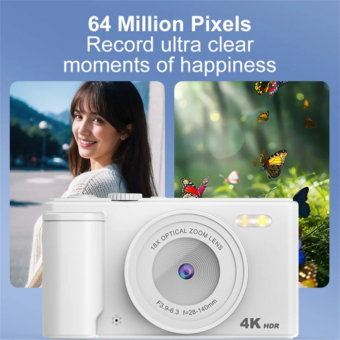 H01 2.8 Inch Flip Screen Digital Camera 18X Zoom CCD Sensor HD Video Recording Camera - Black - 5
