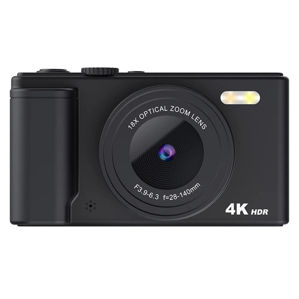 H01 2.8 Inch Flip Screen Digital Camera 18X Zoom HD Video Recording CCD Camera with 32G Memory Card + Card Reader - Black - 1
