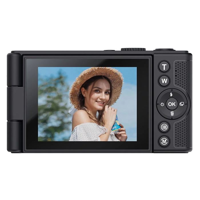 H01 2.8 Inch Flip Screen Digital Camera 18X Zoom HD Video Recording CCD Camera with 32G Memory Card + Card Reader - Black - 2