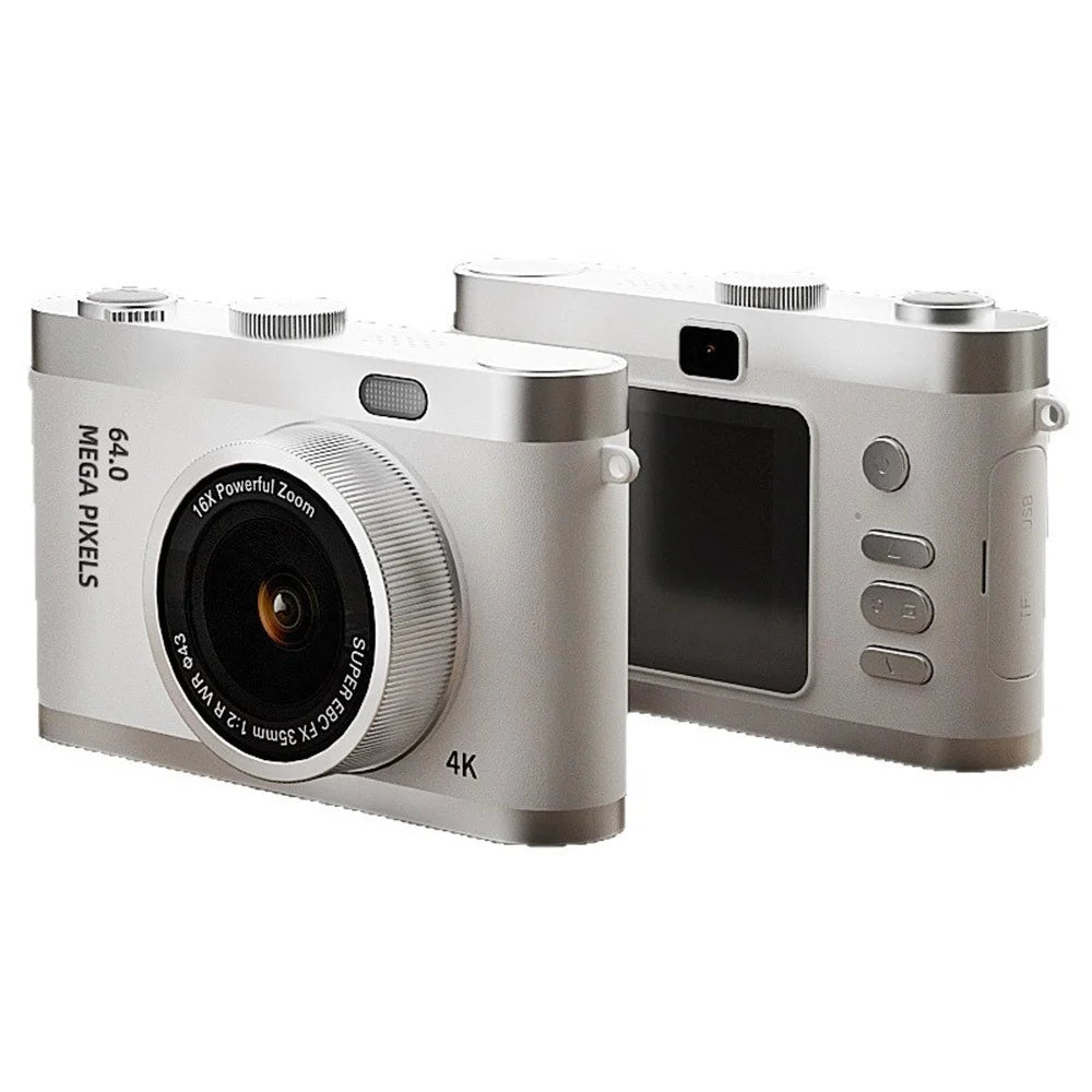Y03 For Students 2.4 Inch Digital Camera Entry Level Retro CCD Dual Front Rear HD Camera - White - 1