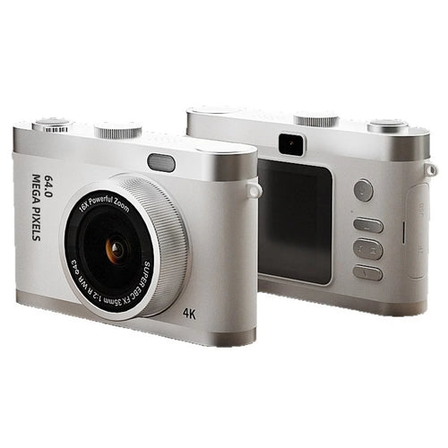 Y03 For Students 2.4 Inch Digital Camera Entry Level Retro CCD Dual Front Rear HD Camera - White - 1