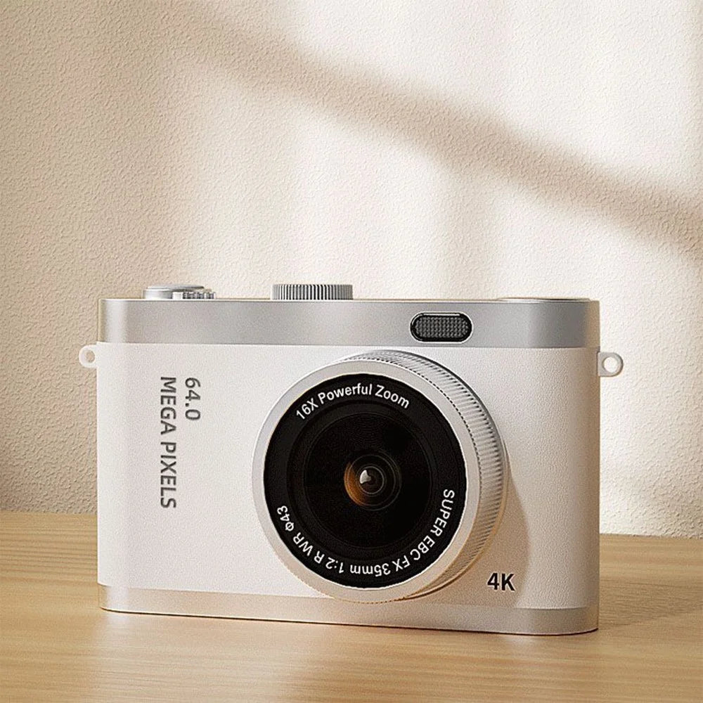 Y03 For Students 2.4 Inch Digital Camera Entry Level Retro CCD Dual Front Rear HD Camera - White - 2