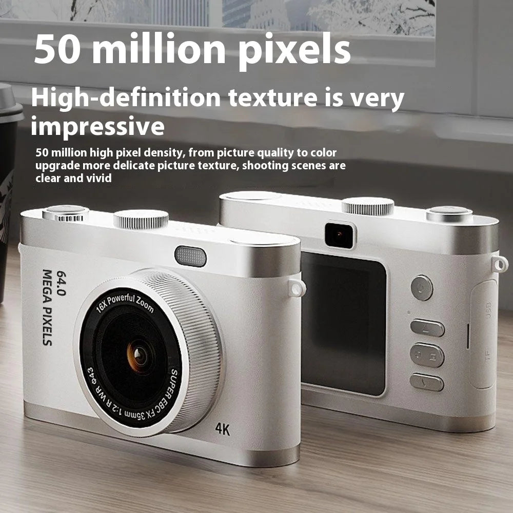 Y03 For Students 2.4 Inch Digital Camera Entry Level Retro CCD Dual Front Rear HD Camera - White - 3