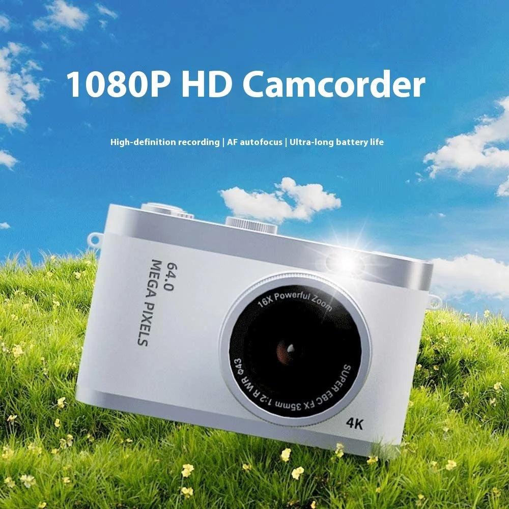 Y03 For Students 2.4 Inch Digital Camera Entry Level Retro CCD Dual Front Rear HD Camera - White - 4