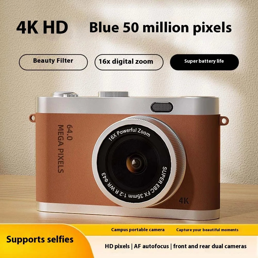 Y03 For Students 2.4 Inch Digital Camera Entry Level Retro CCD Dual Front Rear HD Camera - White - 5