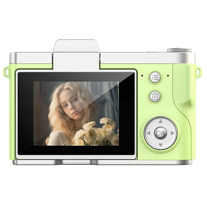 LK-013 2.4 Inch HD Flip Screen Students Digital Camera CCD Video Recording Entry Level Camera - Green - 2