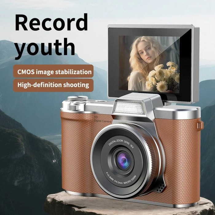 LK-013 2.4 Inch HD Flip Screen Students Digital Camera CCD Video Recording Entry Level Camera - Green - 4
