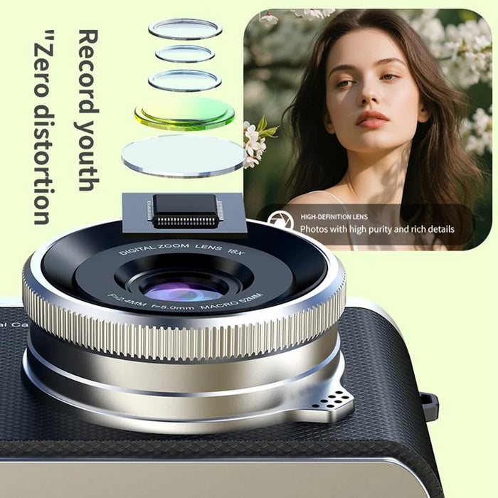 LK-013 2.4 Inch HD Flip Screen Students Digital Camera CCD Video Recording Entry Level Camera - Green - 6