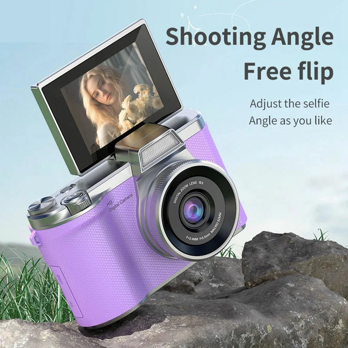 LK-013 2.4 Inch HD Flip Screen Students Digital Camera CCD Video Recording Entry Level Camera - Green - 7