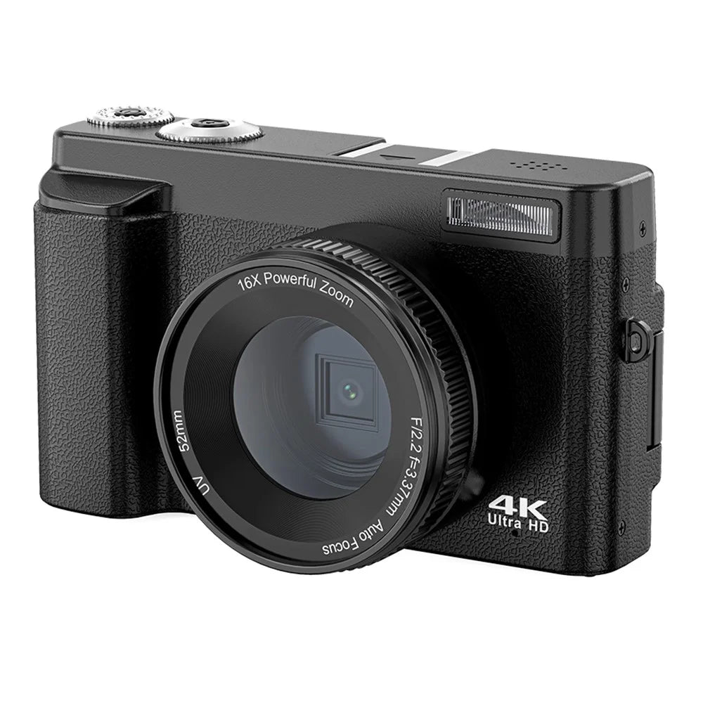 DC101L-AF 4K Digital Camera Home Outdoor Shooting Mirrorless Camera with 32GB Memory Card - Black - 1