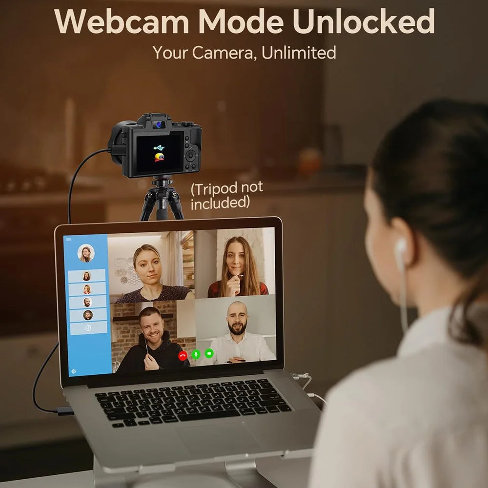 DC226 Students Entry-Level Digital Camera 48MP Sensor 8K HD Video Selfie Camera with 32GB Memory Card - EU Plug - 7
