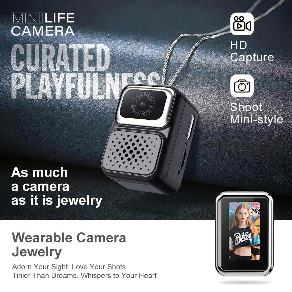 S130 Thumb Camera Mini Video Photo Recording Necklace Camera with 32GB Memory Card - Black - 3