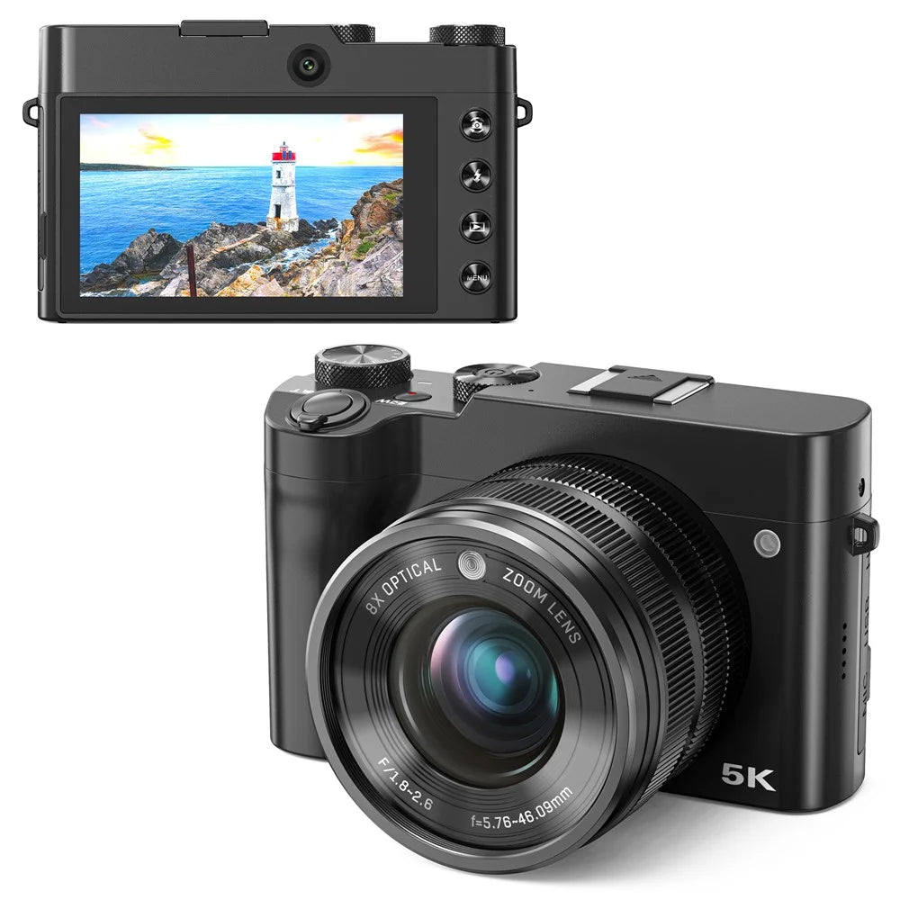 DC209X Digital Camera 64MP 5K Video Recording EIS Stabilization Dual Lens Camera with 32GB Memory Card - 1