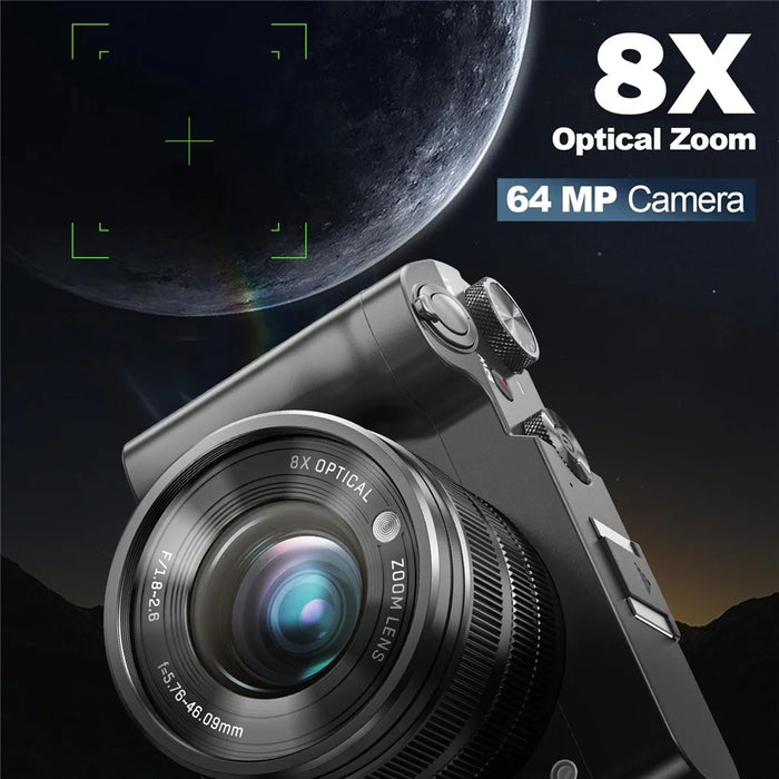 DC209X Digital Camera 64MP 5K Video Recording EIS Stabilization Dual Lens Camera with 32GB Memory Card - 2