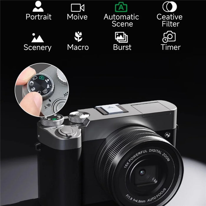 DC208N Students Digital Camera 48MP CMOS Sensor Selfie Camera with 32GB Memory Card - 6