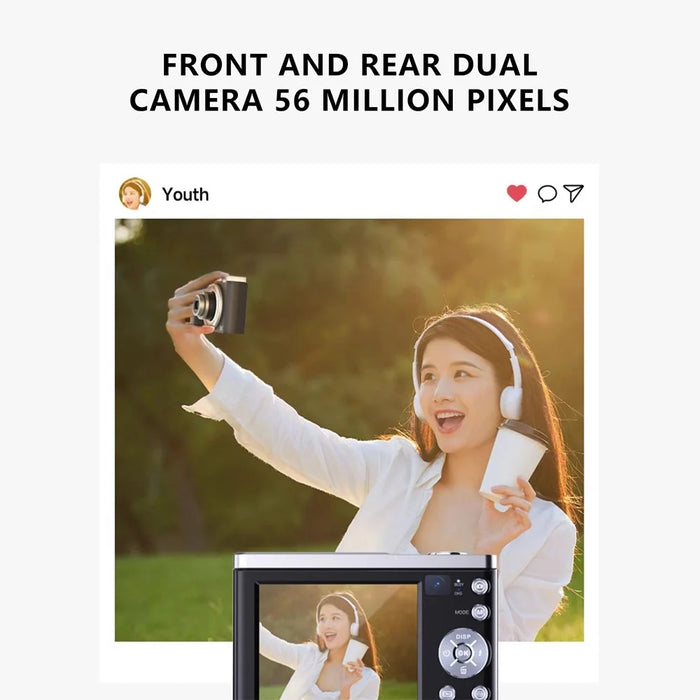 DC305X Digital Camera 5K 56MP Kids Camera 10X Optical Zoom Vlogging Camera for Teens - EU Plug - 3