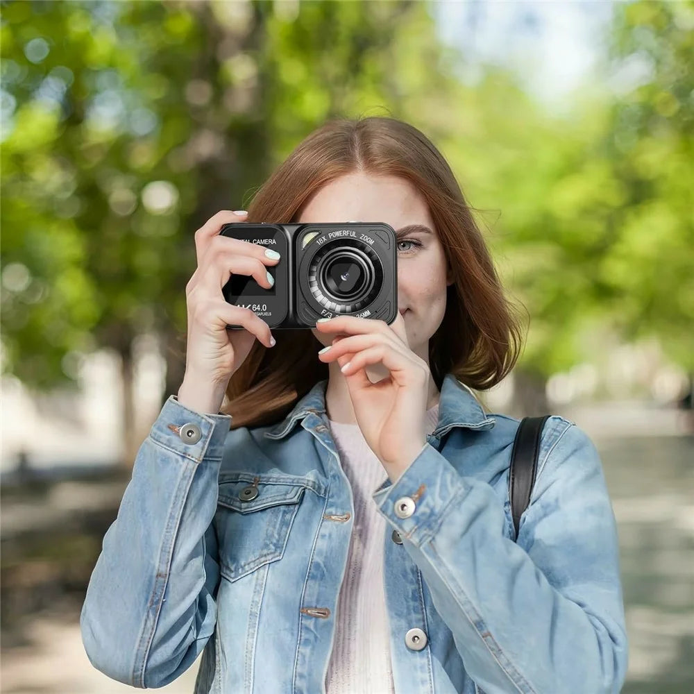 CV02 Digital Camera 2.8 + 1.4 Inch Dual Screen 4K Video Recorder 18X Digital Zoom Portable 64MP CCD - 3