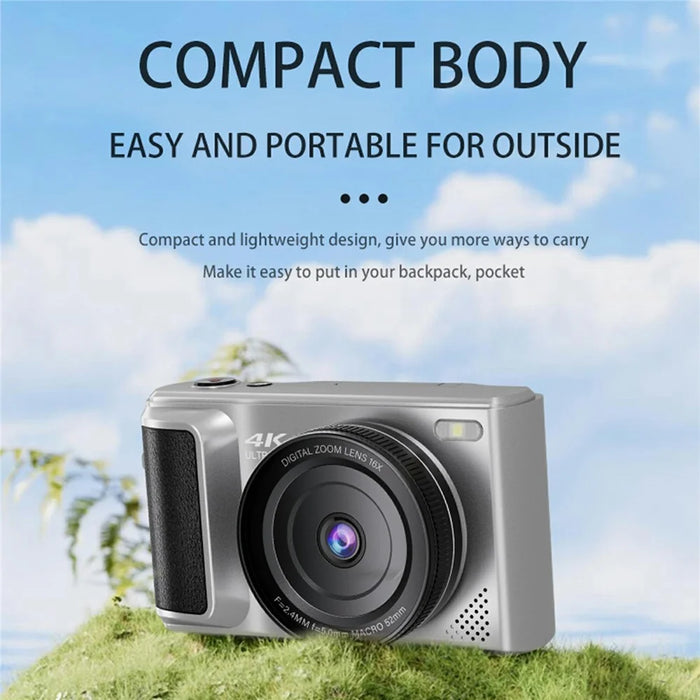 M3 Digital Camera 2.8 Inch HD Flip Screen Auto Focus 16x Digital Zoom 4K Video Recorder - White - 7