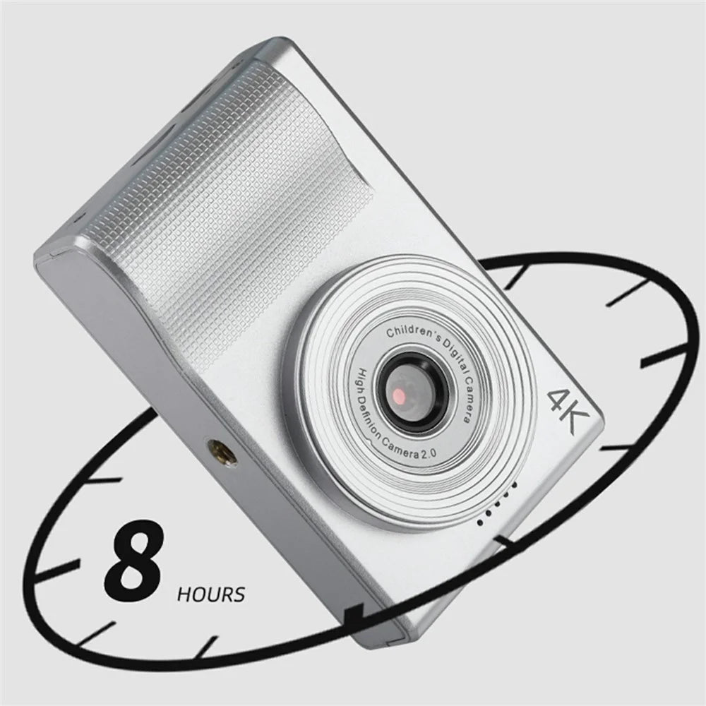 Y1 2.4 Inch Portable Digital Camera Dual HD Lens 4X Digital Zoom Auto Focus 4K Video Recorder - Black - 4