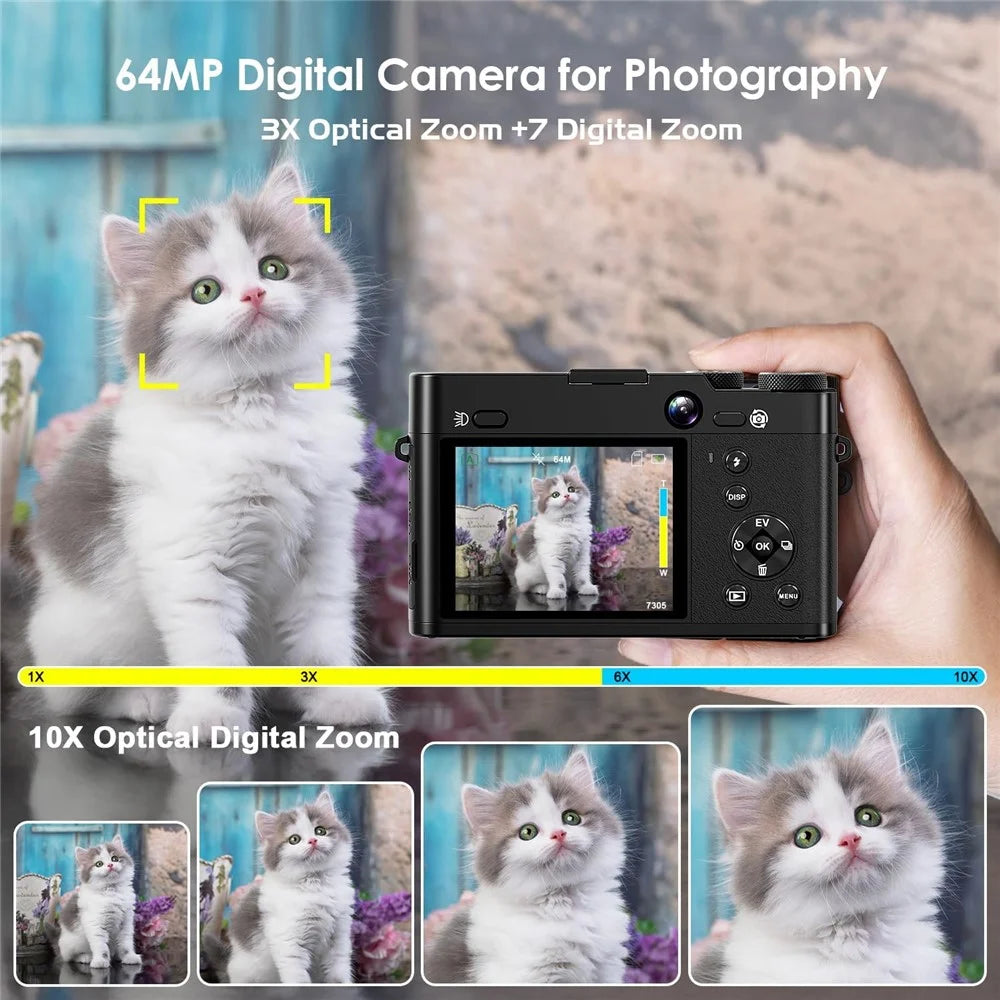 DC205X Dual Lens Camcorder 5K HD Optical Zoom Digital Camera Video Recorder with 64GB Card - EU Plug - 2