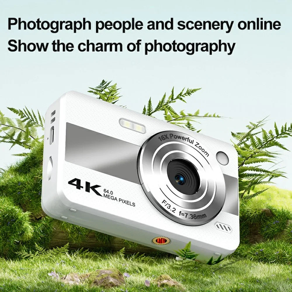 H11 2.4 Inch Portable Digital Camera 16X Digital Zoom HD Video Recording CCD Built In LED Flash - White - 5