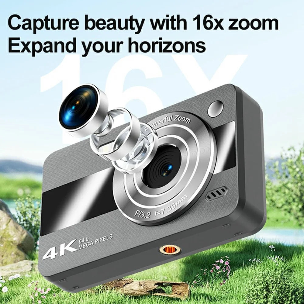 H11 2.4 Inch Portable Digital Camera 16X Digital Zoom HD Video Recording CCD Built In LED Flash - White - 6
