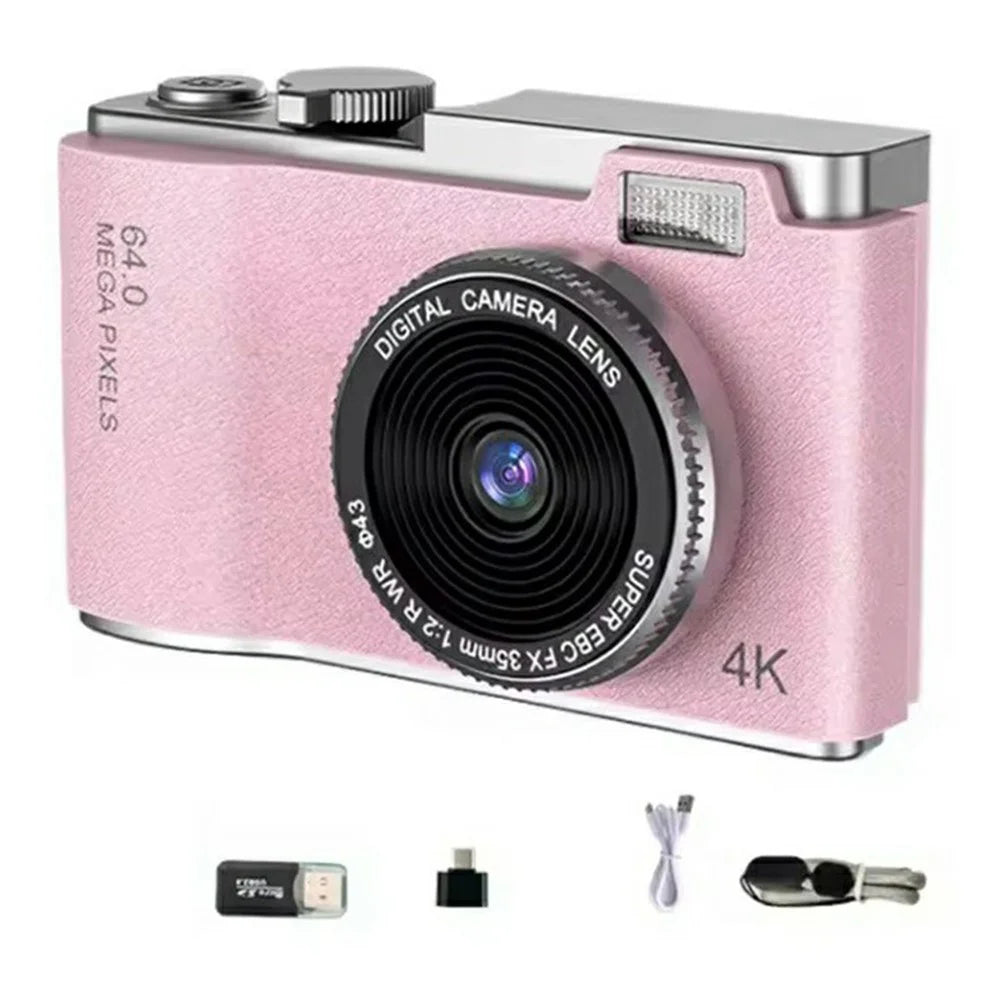 LK-003 2.4 Inch IPS Screen Portable Digital Camera Dual Lens CCD HD Video Recorder Built In Games - Pink - 1