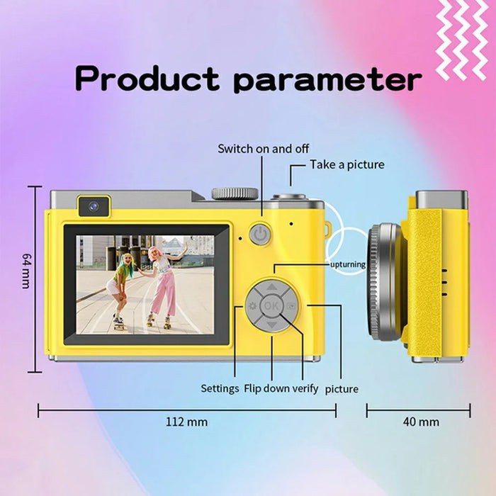 LK-003 2.4 Inch IPS Screen Portable Digital Camera Dual Lens CCD HD Video Recorder Built In Games - Pink - 7