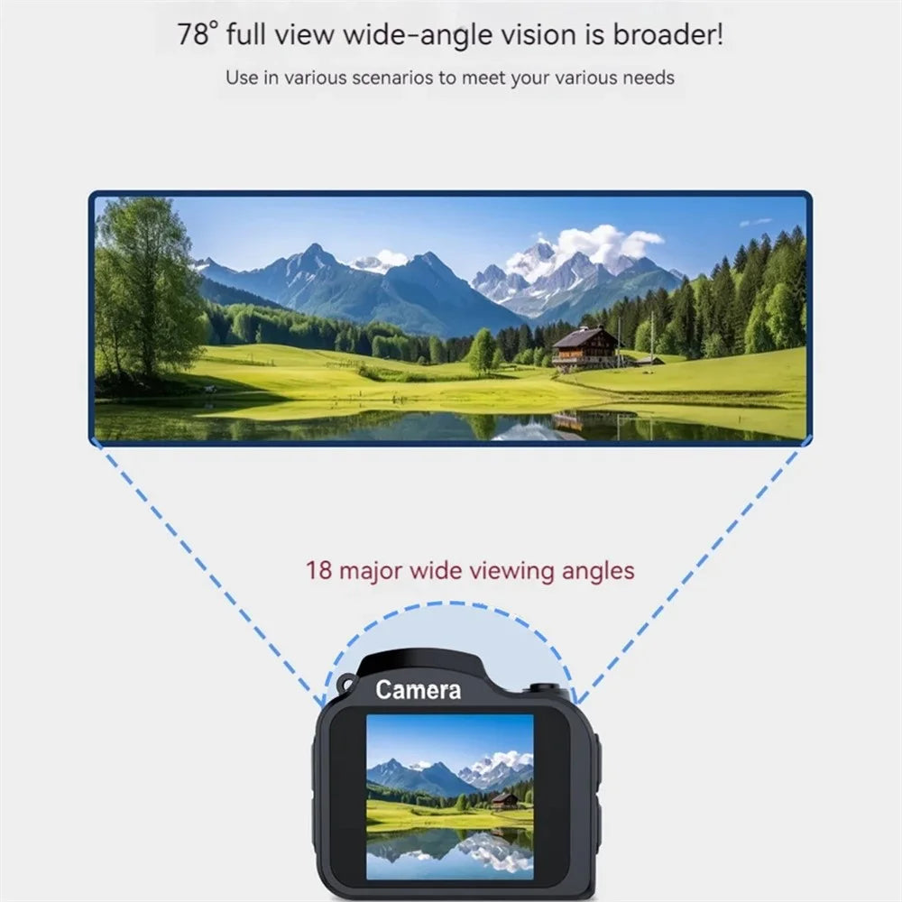 HJD-02 Kids Students Mini Digital Camera Portable Travel 4K 64MP Pocket Camcorder - Black - 4