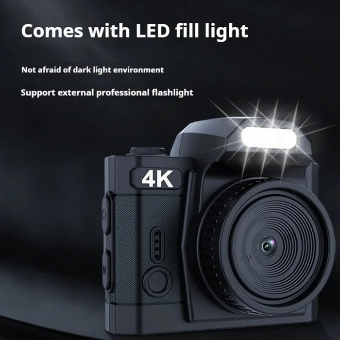 HJD-01 Mini Digital Camera Travel 4K 64MP Pocket Camcorder with 32G TF Card + Card Reader - Black - 5