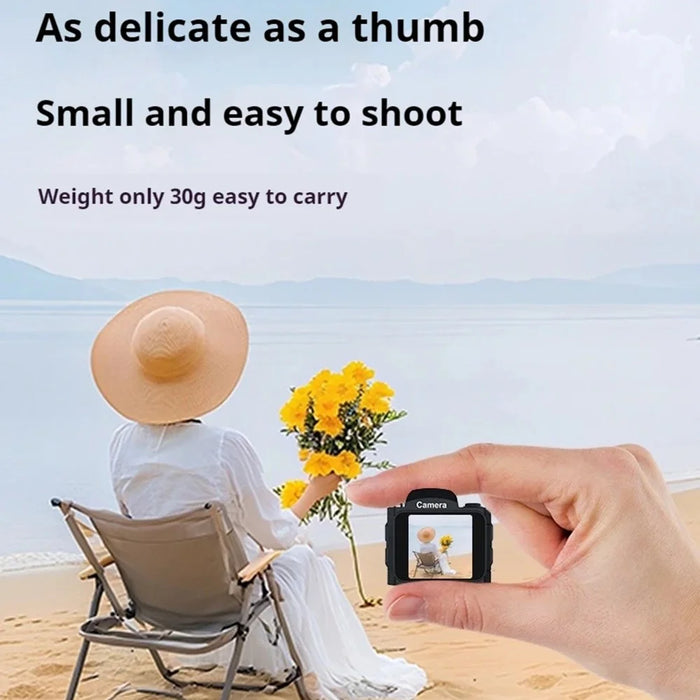 HJD-01 Mini Digital Camera Travel 4K 64MP Pocket Camcorder with 32G TF Card + Card Reader - Black - 6