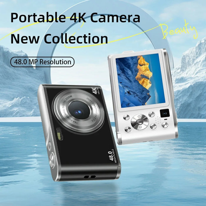 DC306L-AF Dual Lens HD Digital Camera Auto Focus 16X Zoom Vlogging Camera for Teens, with 32GB Card - Black - 2