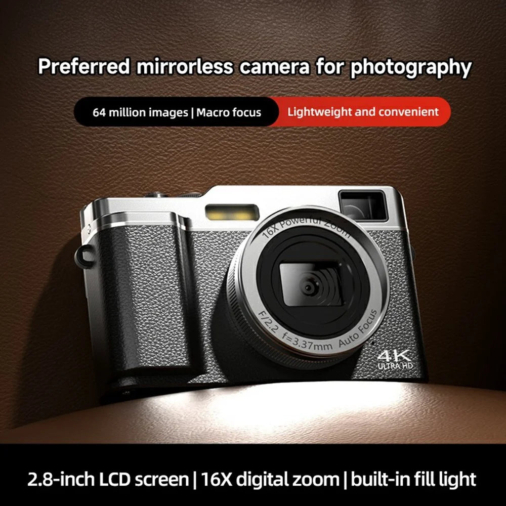 M22 2.8 Inch IPS Screen Portable Digital Camera HD Photo Capture 16X Zoom Retro 4K Video Recorder - 7