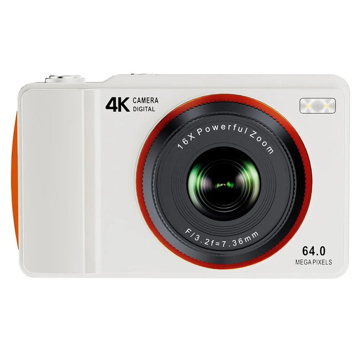 H14 2.4 Inch IPS Screen Retro Digital Camera 16x Zoom Portable Dual Lens CCD with LED Flash - White - 1