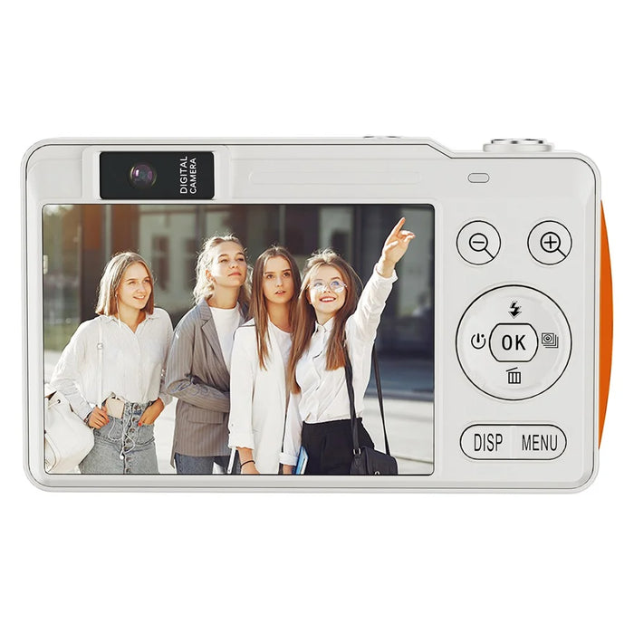 H14 2.4 Inch IPS Screen Retro Digital Camera 16x Zoom Portable Dual Lens CCD with LED Flash - White - 2