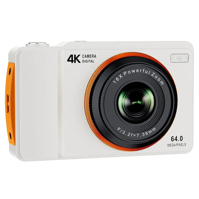 H14 2.4 Inch IPS Screen Retro Digital Camera 16x Zoom Portable Dual Lens CCD with LED Flash - White - 4