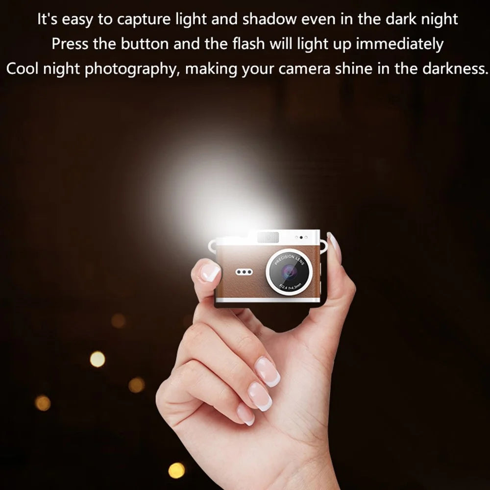 X5 0.96 Inch Retro Digital Camera HD Photo Video Recording Mini CCD Thumb Camera Built In Flash - Brown - 2
