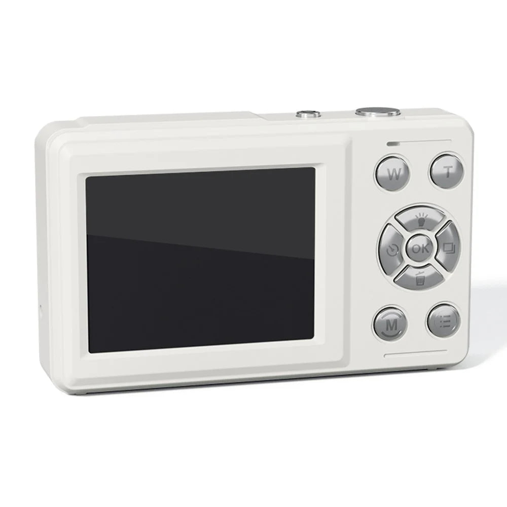 FC002S 2.4 Inch HD Screen Digital Camera 16x Digital Zoom Portable 1080P HD Video Recording CCD Built In LED Flash - White - 3