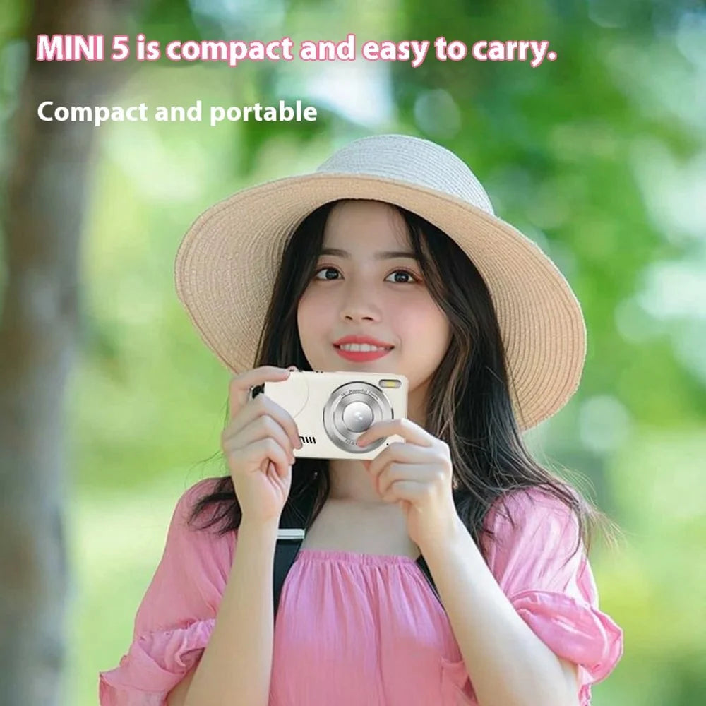 FC002S 2.4 Inch HD Screen Digital Camera 16x Digital Zoom Portable 1080P HD Video Recording CCD Built In LED Flash - White - 4
